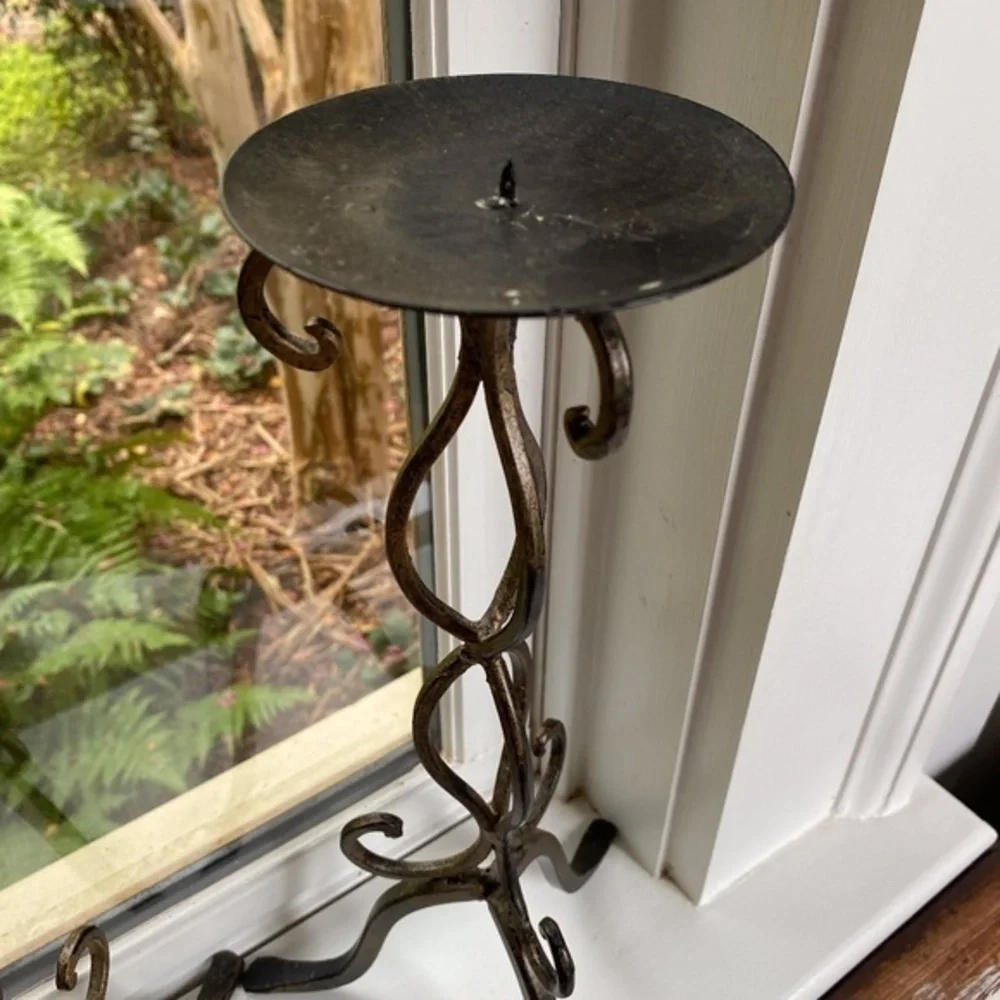Set of 2 Bronze Candle Holders